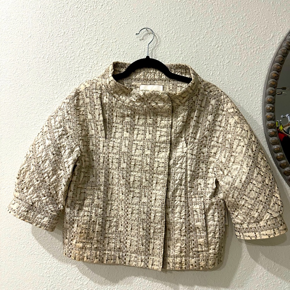 NWT Mint by Jodi Arnold Beige Tweed Jacket Sz 2